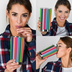 Rainbow Stripe Pattern Tumbler