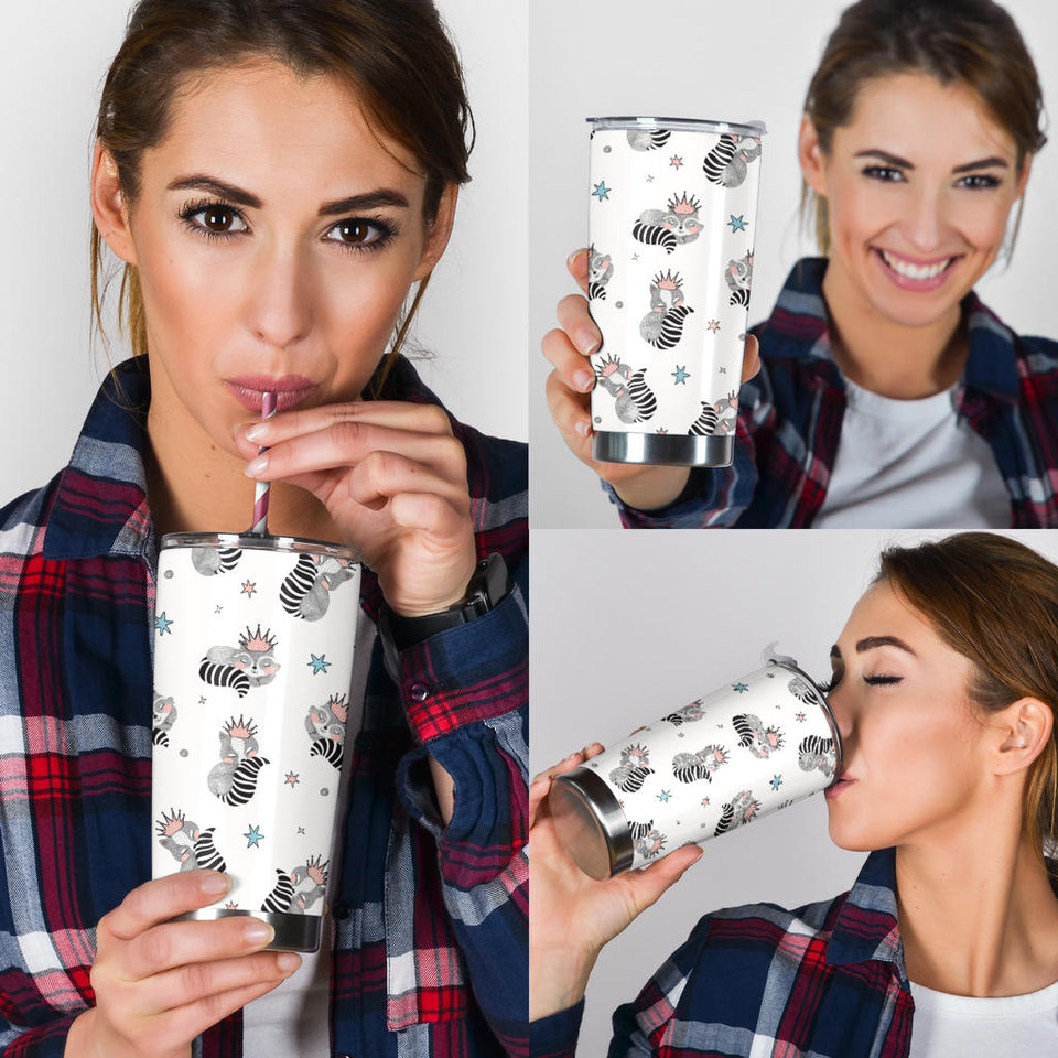 Sleep Raccoon Pattern Tumbler