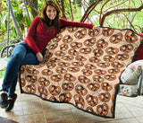 Pretzels Pattern Print Design 02 Premium Quilt