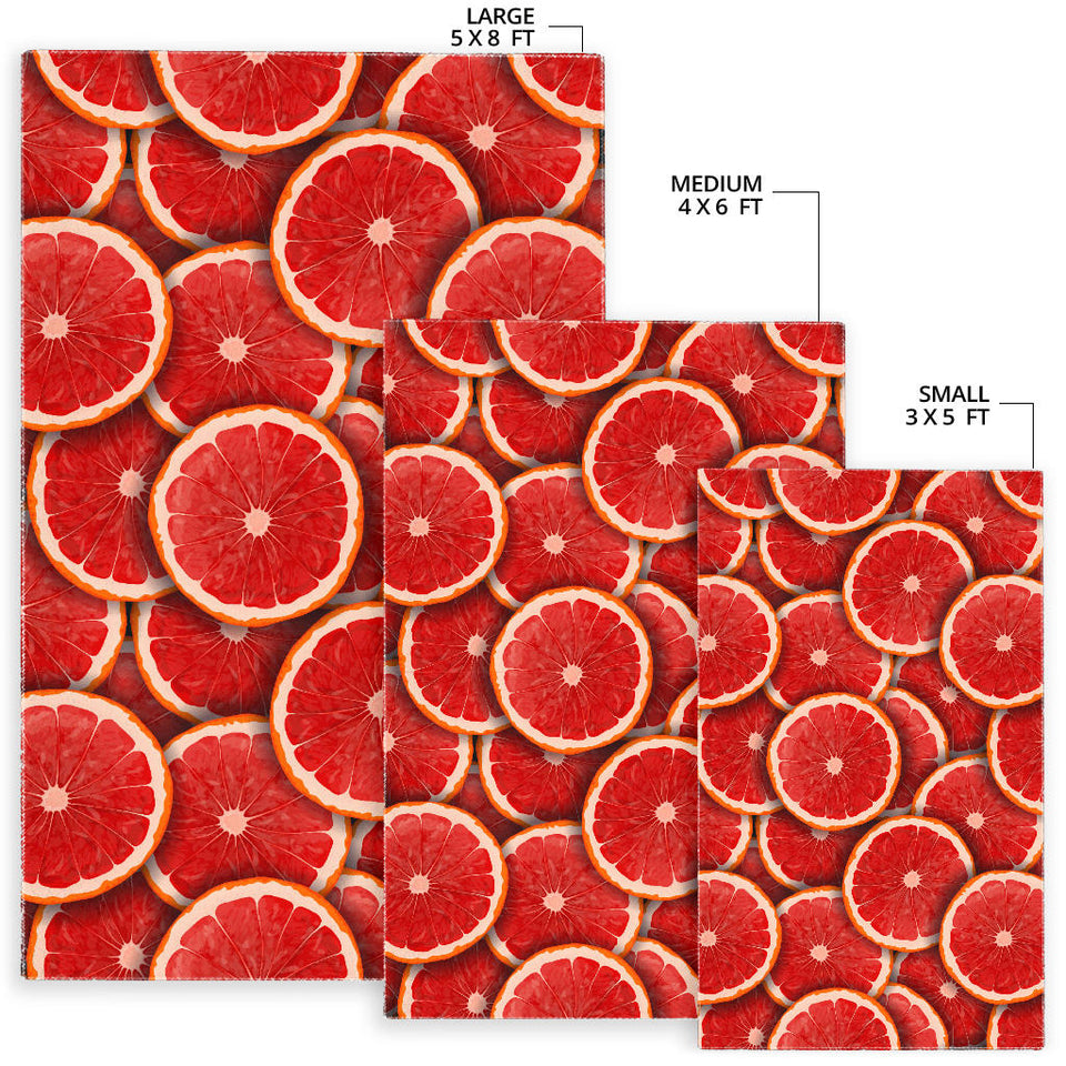 Sliced Grapefruit Pattern Background Area Rug