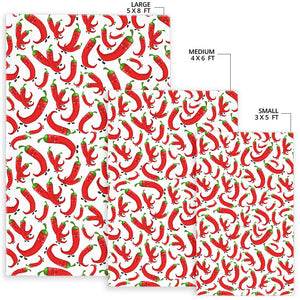 Red Chili Pattern Area Rug