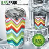 Rainbow Zigzag Chavron Pattern Tumbler