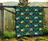 Camper Van Pattern Print Design 03 Premium Quilt