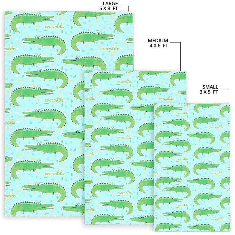 Crocodile Pattern Blue background Area Rug