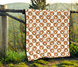 Pretzels Pattern Print Design 03 Premium Quilt