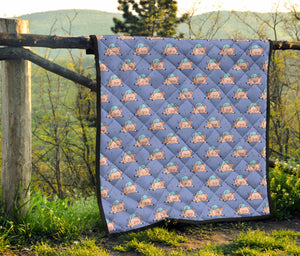 Pig Pattern Print Design 03 Premium Quilt