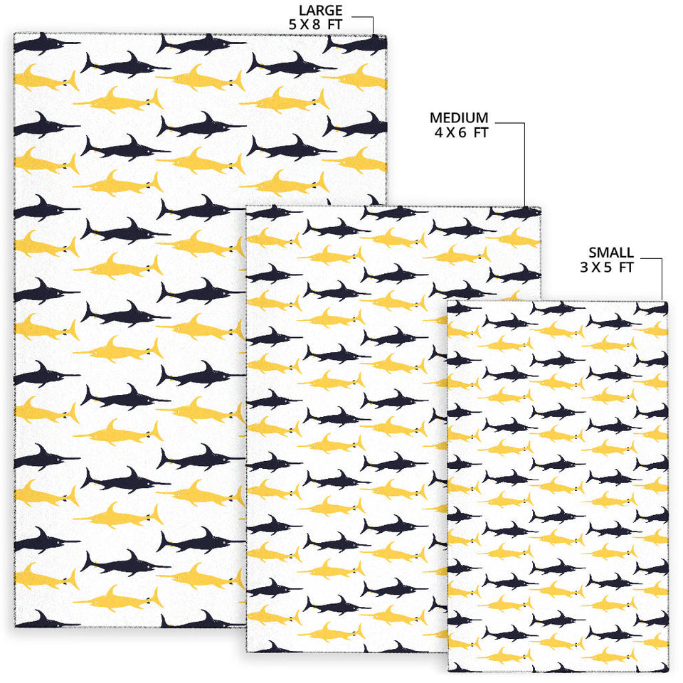 Swordfish Pattern Print Design 05 Area Rug