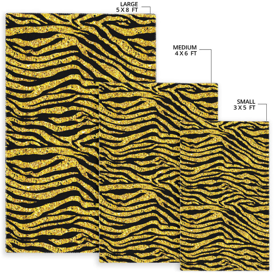 Gold Bengal Tiger Pattern Area Rug