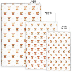 Yorkshire Terrier Pattern Print Design 03 Area Rug