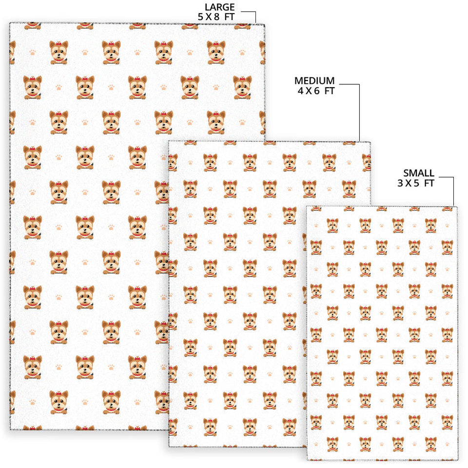 Yorkshire Terrier Pattern Print Design 03 Area Rug