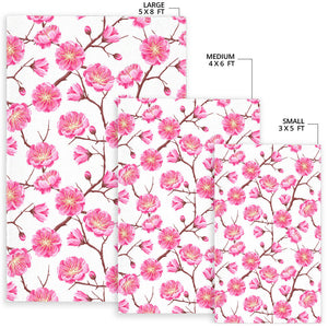 Pink Sakura Pattern Area Rug