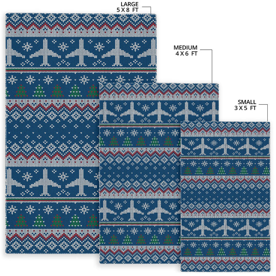 Airplane Sweater printed Pattern Area Rug