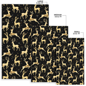 Gold Deer Pattern Area Rug