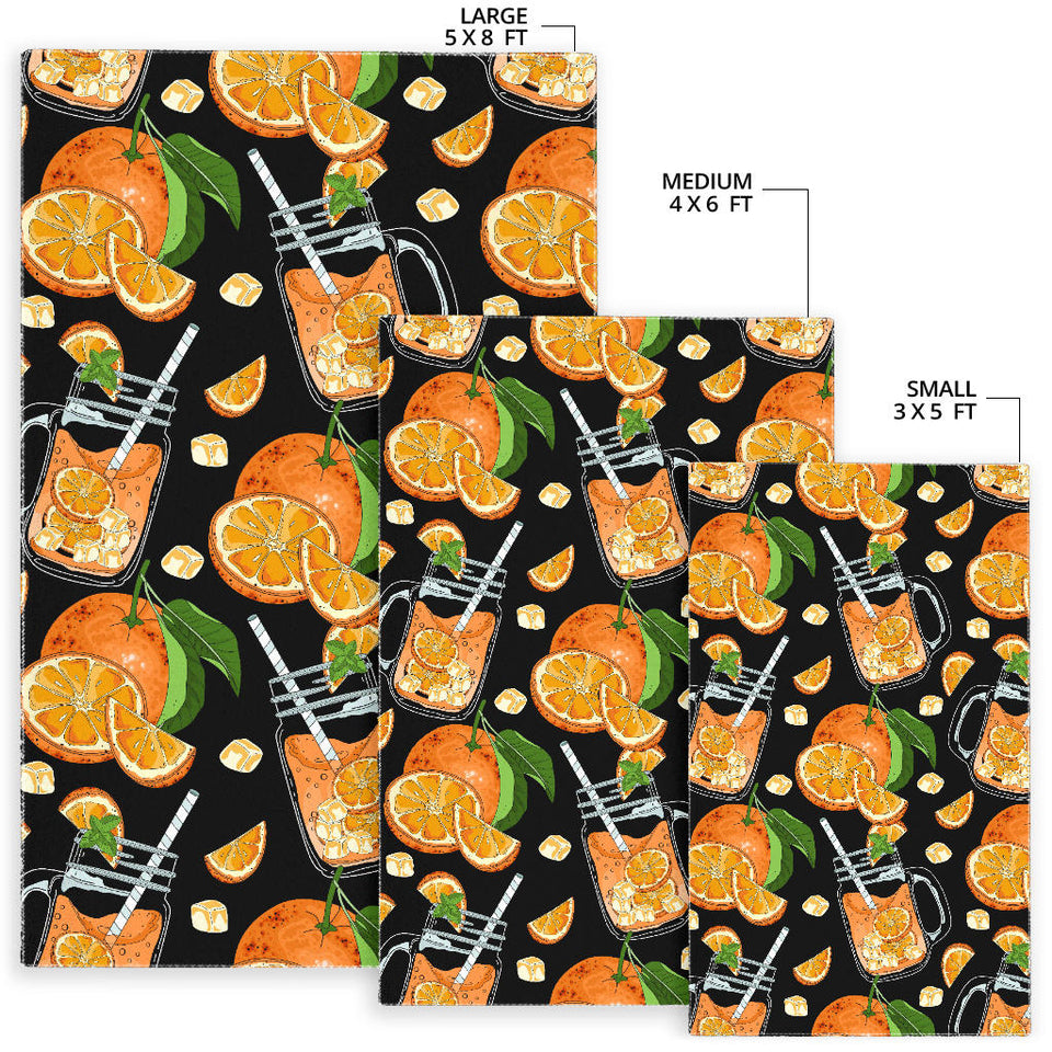 Orange Ice Orance Juice Pattern Area Rug