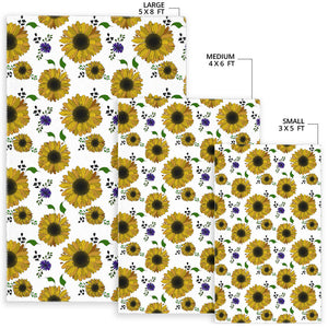 Sunflower Pattern Background Area Rug