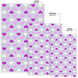 Heart Purple Pokka Dot Pattern Area Rug