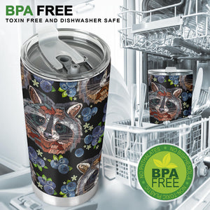 Raccoon Blueburry Pattern Tumbler