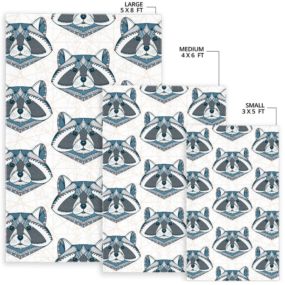 Raccoon Head Pattern Area Rug
