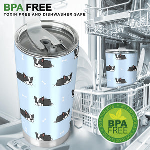 Sleep Boston Terrier Bone Pattern Tumbler