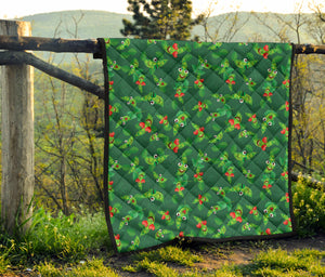 Green Peas Pattern Print Design 05 Premium Quilt