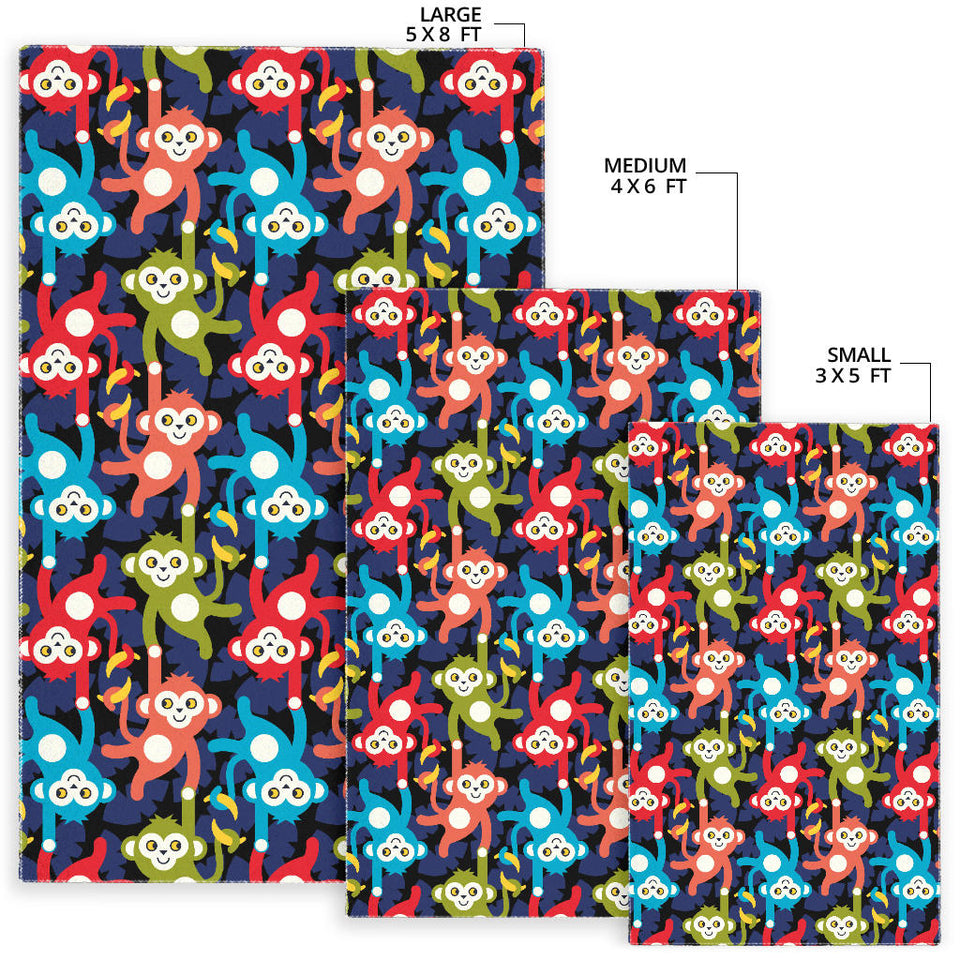 Colorful Monkey Pattern Area Rug