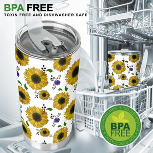 Sunflower Pattern Background Tumbler