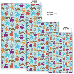 Teddy Bear Pattern Print Design 03 Area Rug