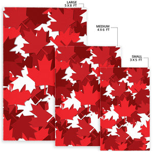 Canadian Maple Leaves Pattern Area Rug