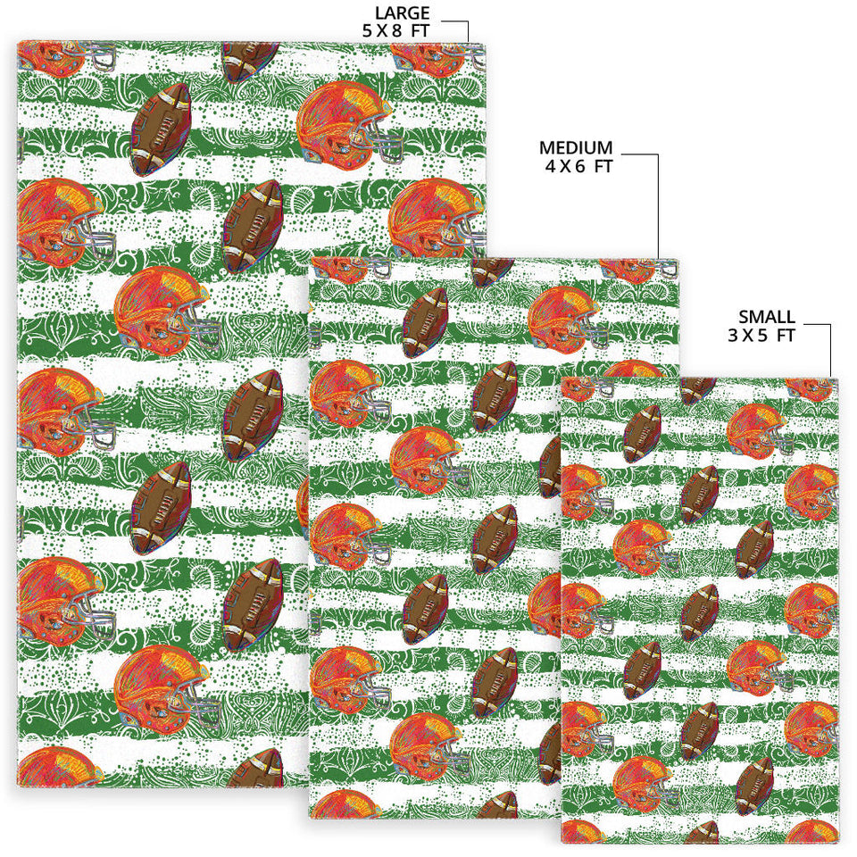 American Football Ball Helmet Pattern Area Rug