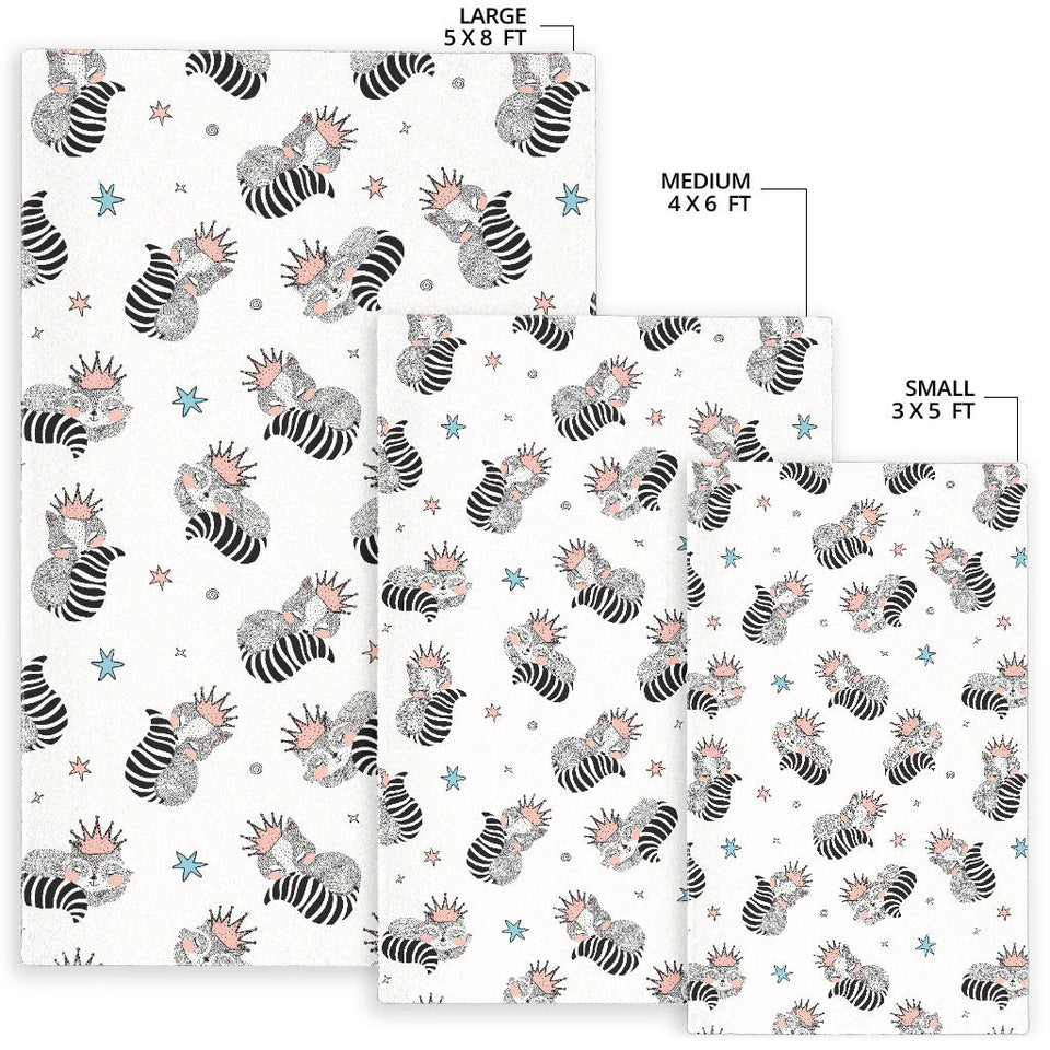 Sleep Raccoon Pattern Area Rug