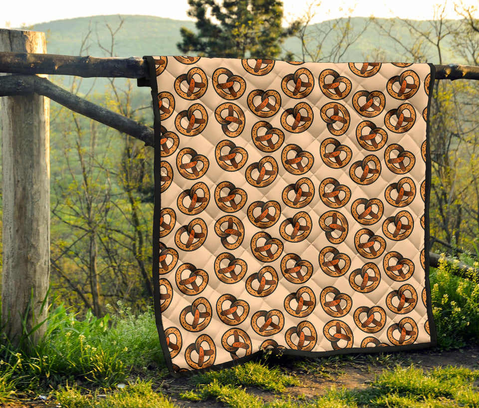 Pretzels Pattern Print Design 02 Premium Quilt