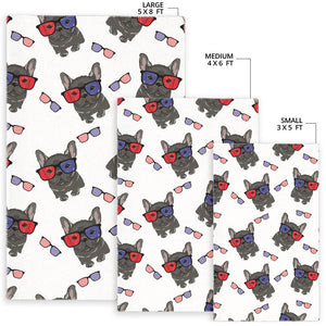 French Bulldog Sunglass Pattern Area Rug