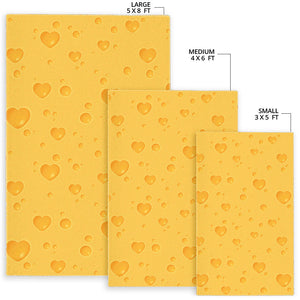 Cheese Heart Texture Pattern Area Rug