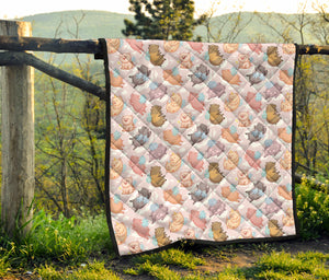 Pig Pattern Print Design 02 Premium Quilt