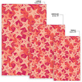 Starfish Red Theme Pattern Area Rug