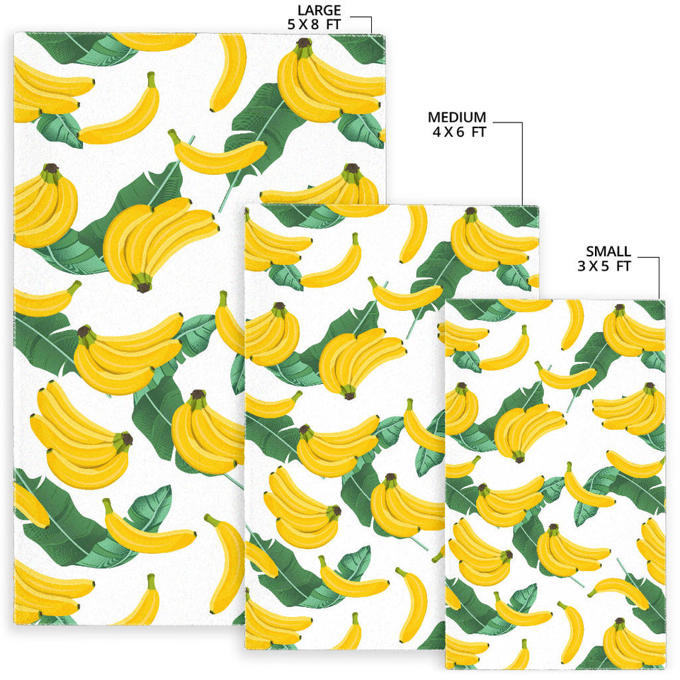 Banana and Leaf Pattern Area Rug