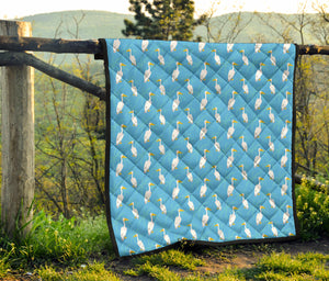 Pelican Pattern Print Design 02 Premium Quilt