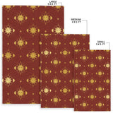 Sun Pattern Red Background Area Rug