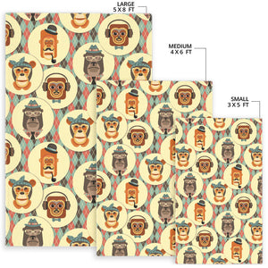Monkey Pattern Area Rug
