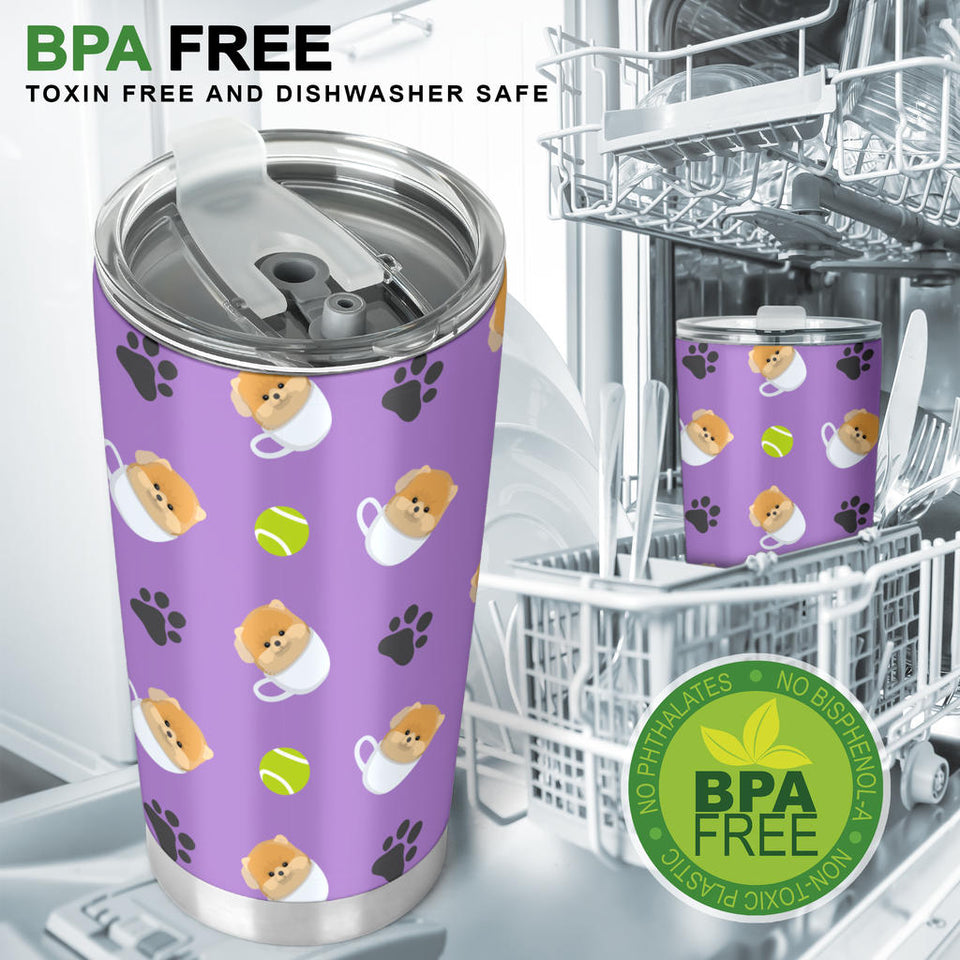 Pomeranian in Cup Pattern Tumbler