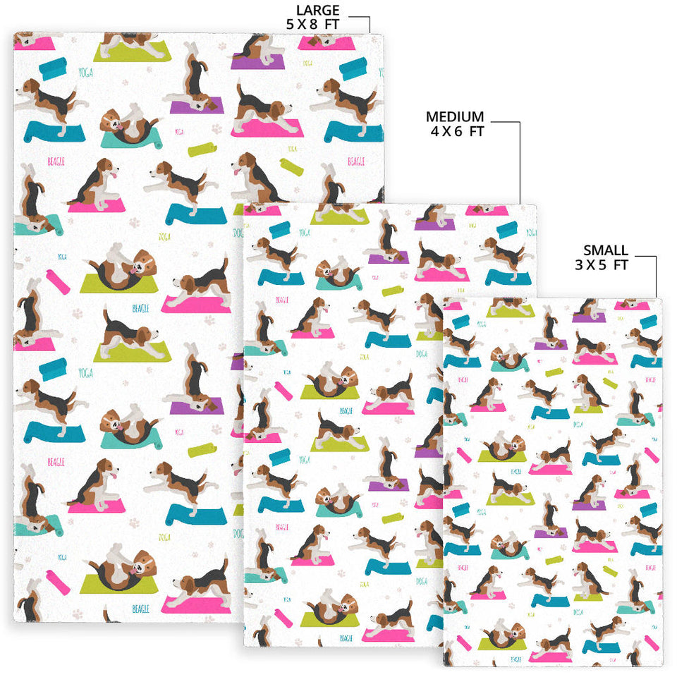 Beagle Yoga Pattern Area Rug