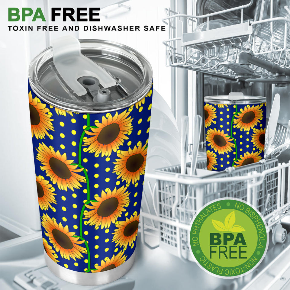 Sunflower Pokka Dot Pattern Tumbler