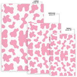 Pink Cow Skin Pattern Area Rug