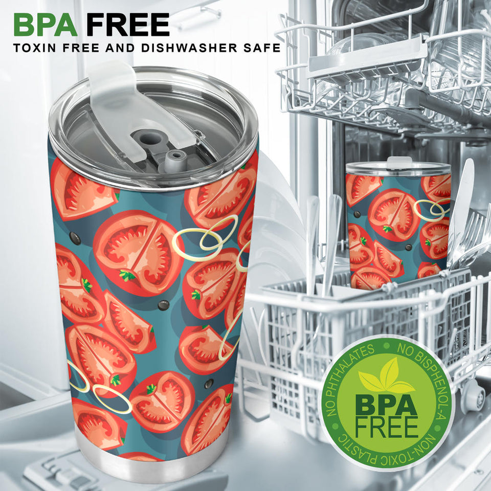 Tomato Pattern Background Tumbler