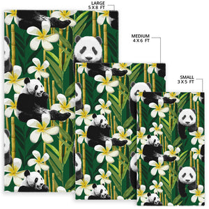 Panda Bamboo Flower Pattern  Area Rug