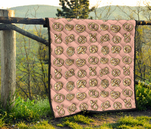 Pretzels Pattern Print Design 04 Premium Quilt