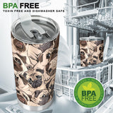 Pug Pattern Background Tumbler