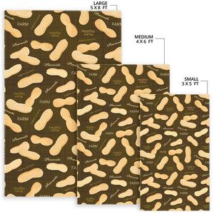 Peanut Pattern Green Background Area Rug
