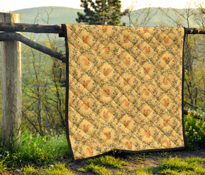 Squirrel Pattern Print Design 01 Premium Quilt