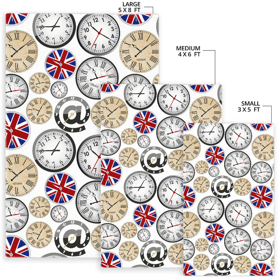 Wall Clock UK Pattern Area Rug